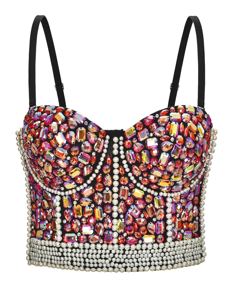 Colorful Rhinestone Bustier Top - Wholesale Lingerie,Sexy Lingerie ...