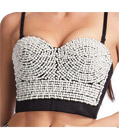 Pearl Cover Bustier Top White