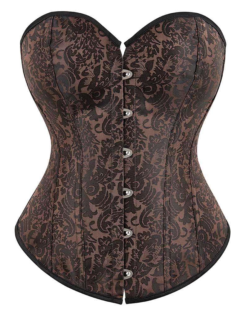 Brown Tapestry Strapless Corset
