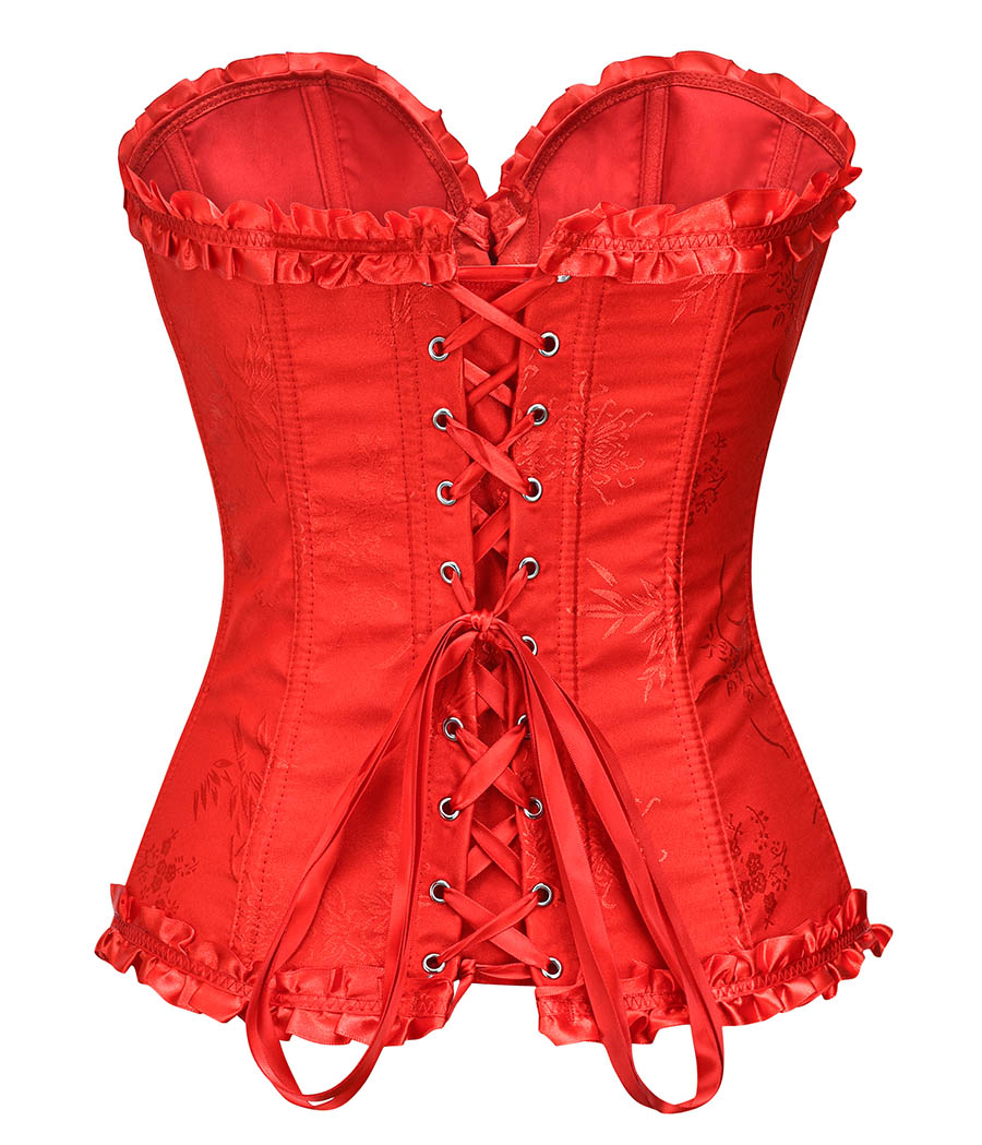 Brocade Curves Corset Red
