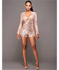 Sequined Bodycon Teddy Champagne