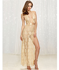 Deluxe Champagne Lace Gown