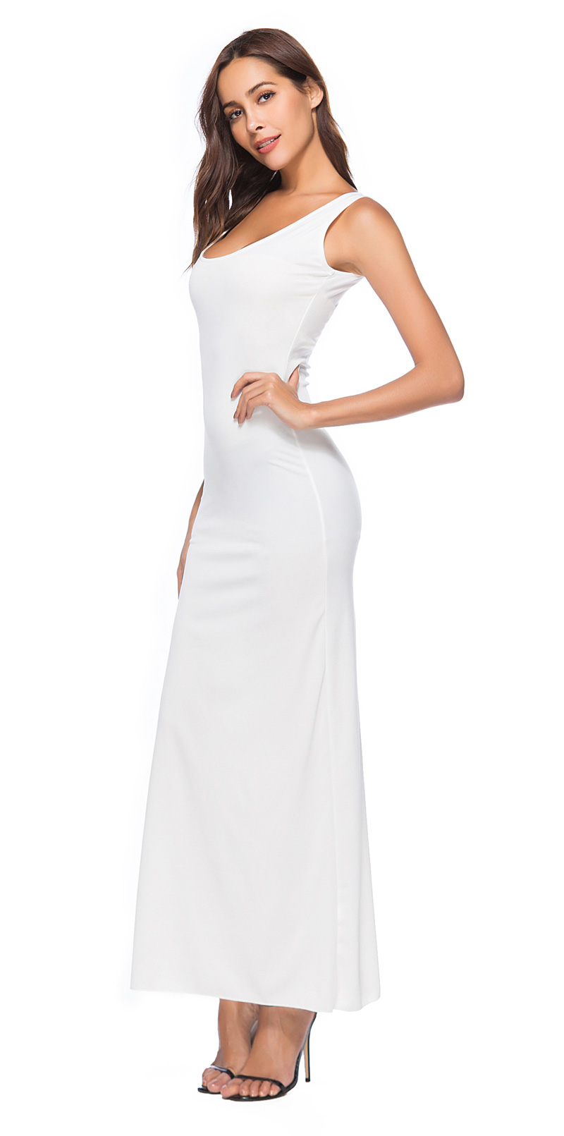 Solid Maxi Dress White