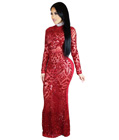Maxi Long Sequin Dress Red