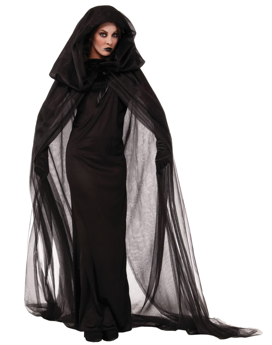 Black Haunted Cape and Dress Costume
