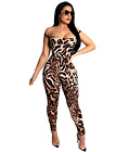 Leopard Print Bodycon Jumpsuit