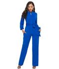 Elegant Office Lady Jumpsuit Blue