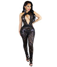 Sexy Sequined Bodycon Jumpsuit Black