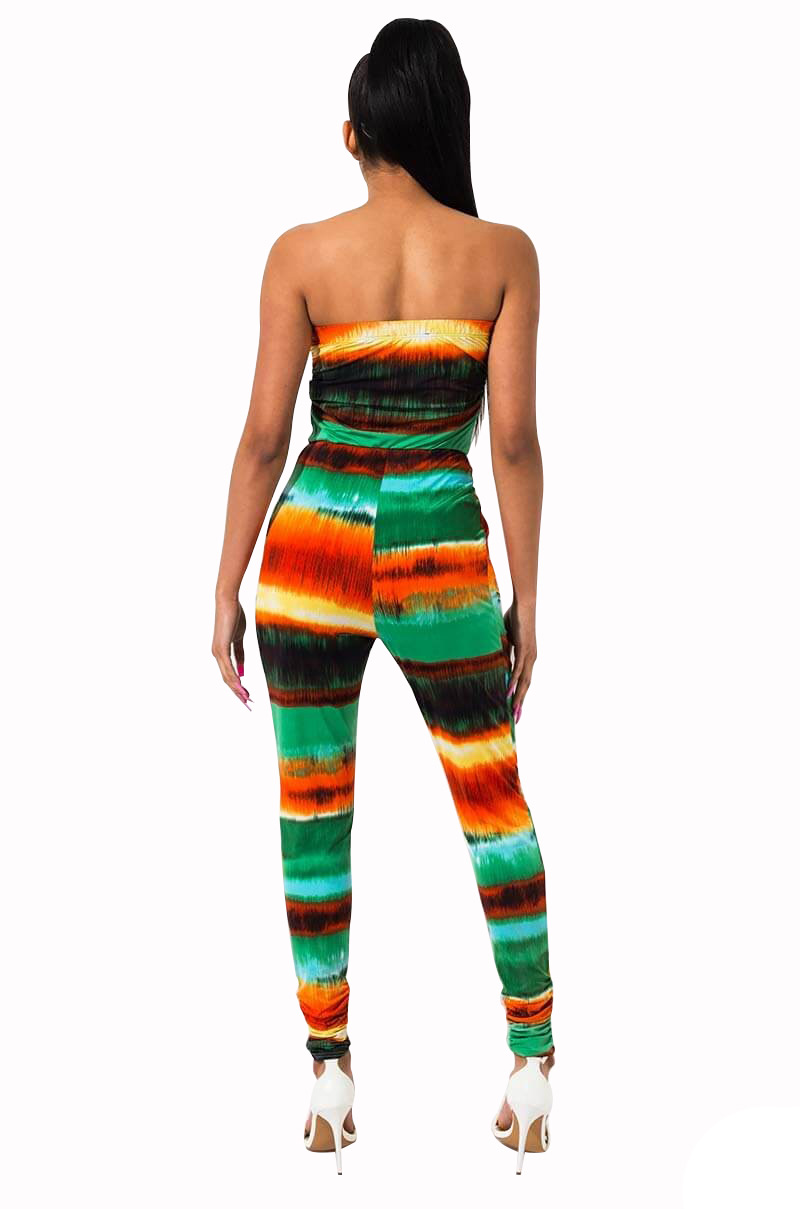 Colorful Stripe Print Jumpsuit