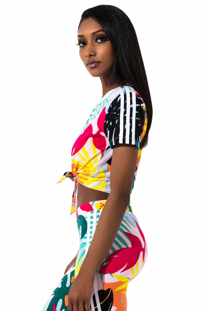 Colorful Print Crop Top Jumpsuit