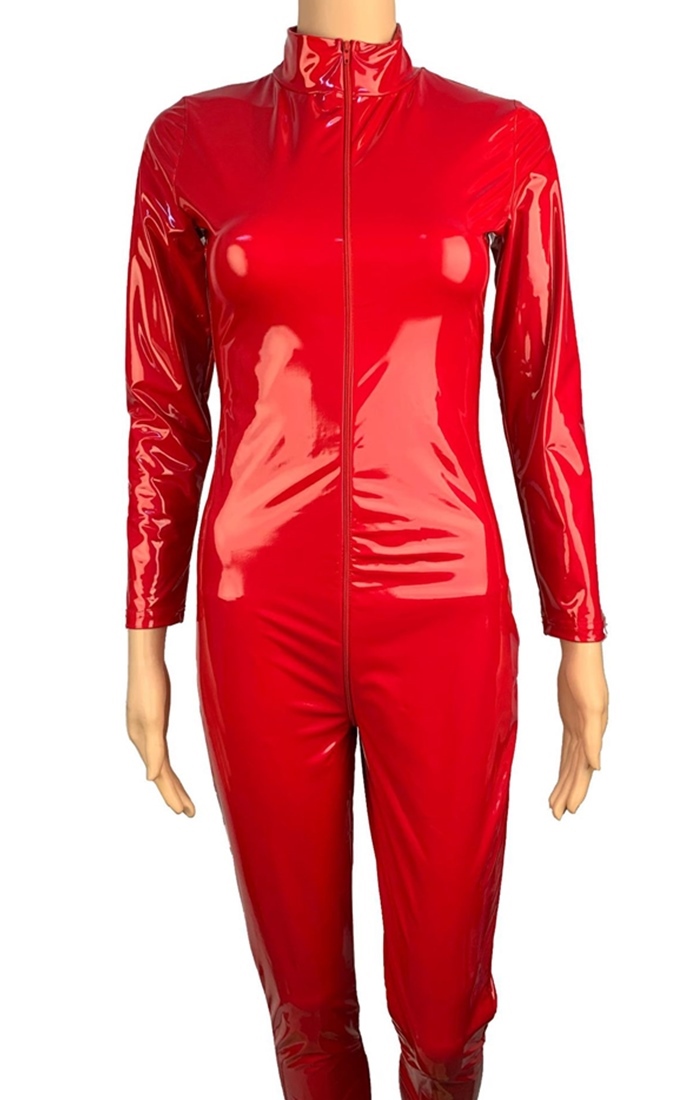 Wet Look PVC Leather Jumpsuit - Wholesale Lingerie,Sexy Lingerie,China ...