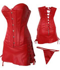 Luxurious Leather Corset with Skirt