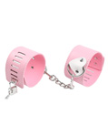Pink PU Lockable Handcuffs