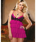 Knit Babydoll RoseRed with Black Bow