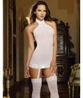 Sheer Lace Gater Dress White