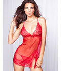 Holiday Red Sheer Lace Mini Dress