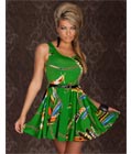 Flirty Print Dress Green