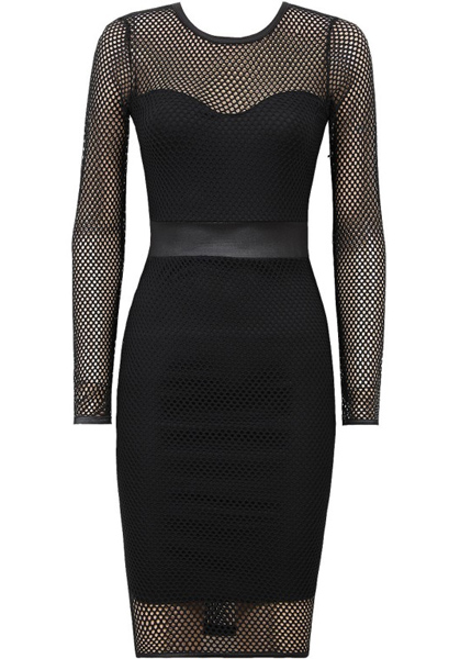 Black Netted Cutout Midi Dress - Wholesale Lingerie,Sexy Lingerie,China ...