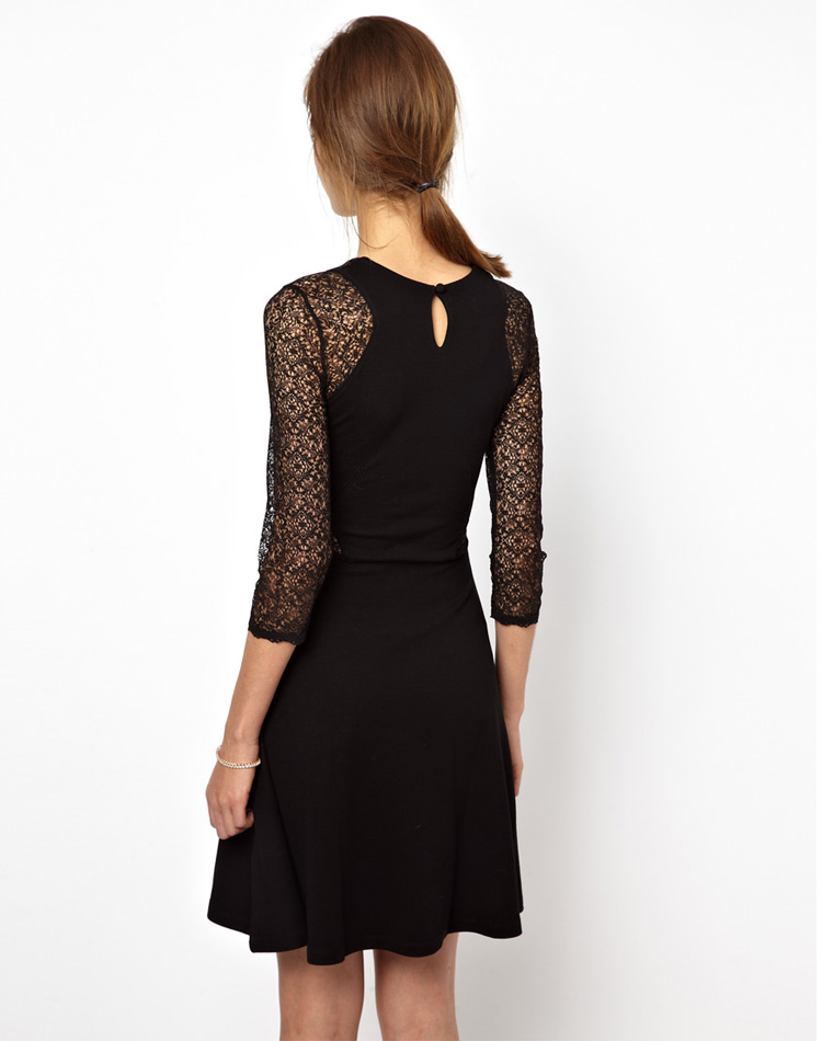 black lace lingerie gown