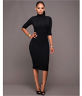Sheath Knee-Length Club Dress Black