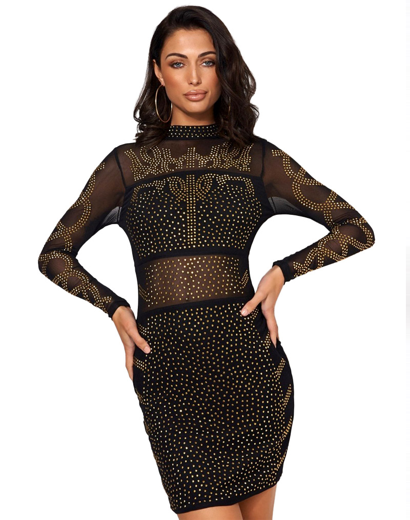 Mesh Rhinestone Bodycon Dress Wholesale Lingerie,Sexy Lingerie,China