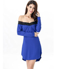 Lace Trimmed Sleep Tunic Blue