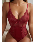Seductive Crotchless Teddy Red