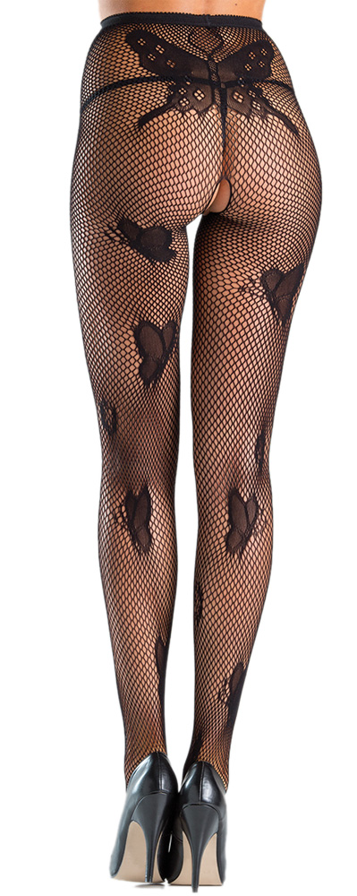 Crotchless Butterfly Fishnet Tights