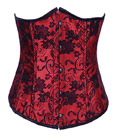 Lace Overlay Underbust Corset Red