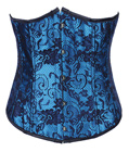 Lace Overlay Underbust Corset Teal
