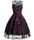 Illusion Lace Prom Dress Purple